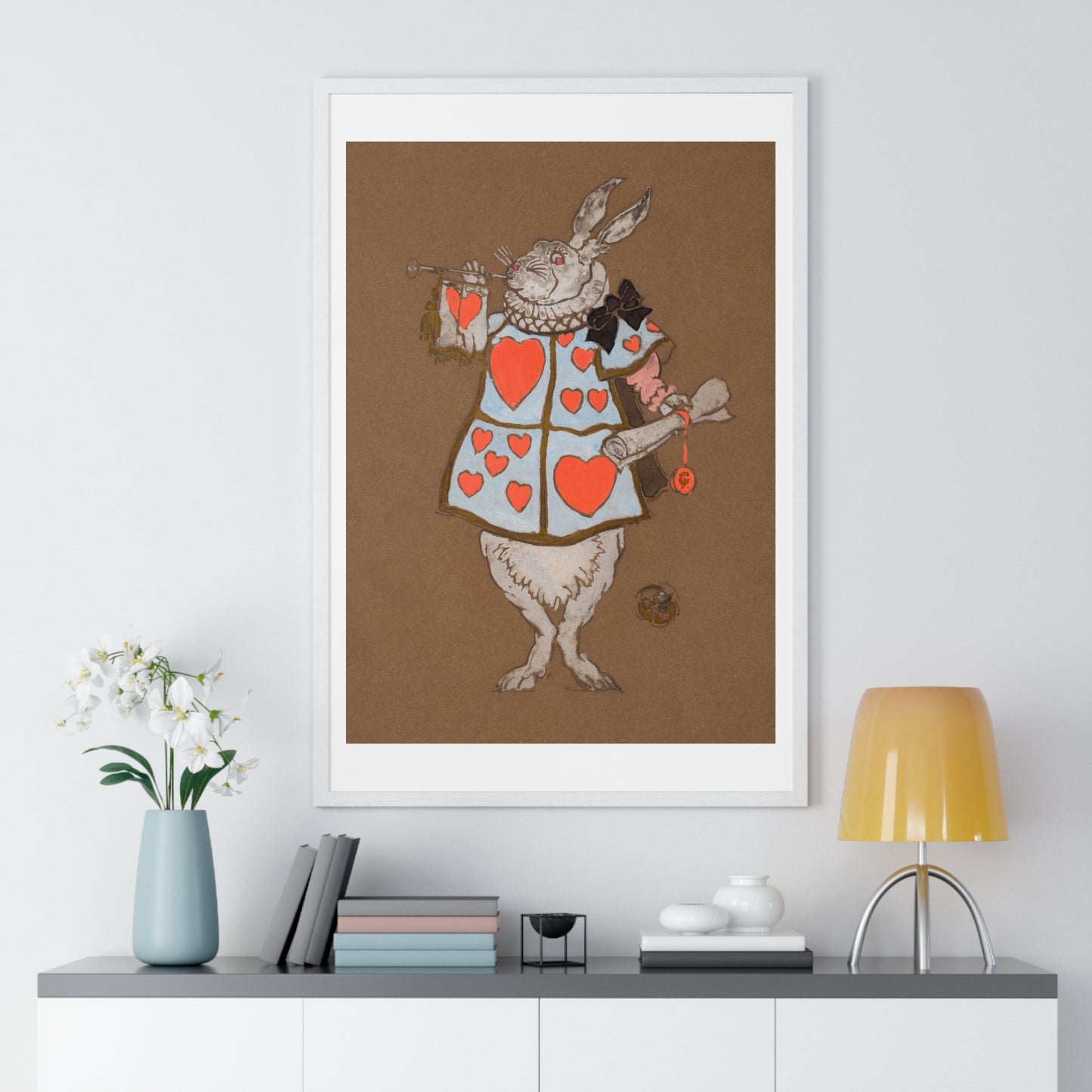 White Rabbit with Herald's Costume Design (1915) for Alice in Wonderland by William Penhallow Henderson, from the Original, Framed Print