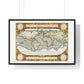 Map of the World 'Typus Orbis Terrarum' (1570-1595) by Abraham Ortelius, from the Original, Framed Art Print