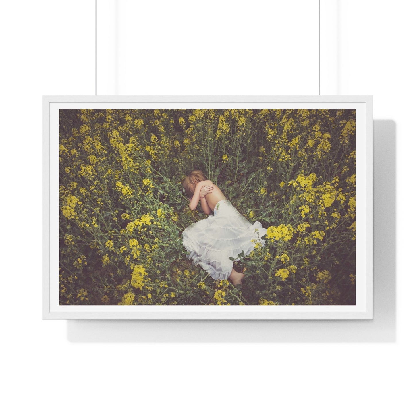 Asleep in the Rapeseed Field 'Designed by AI' Framed Art Print