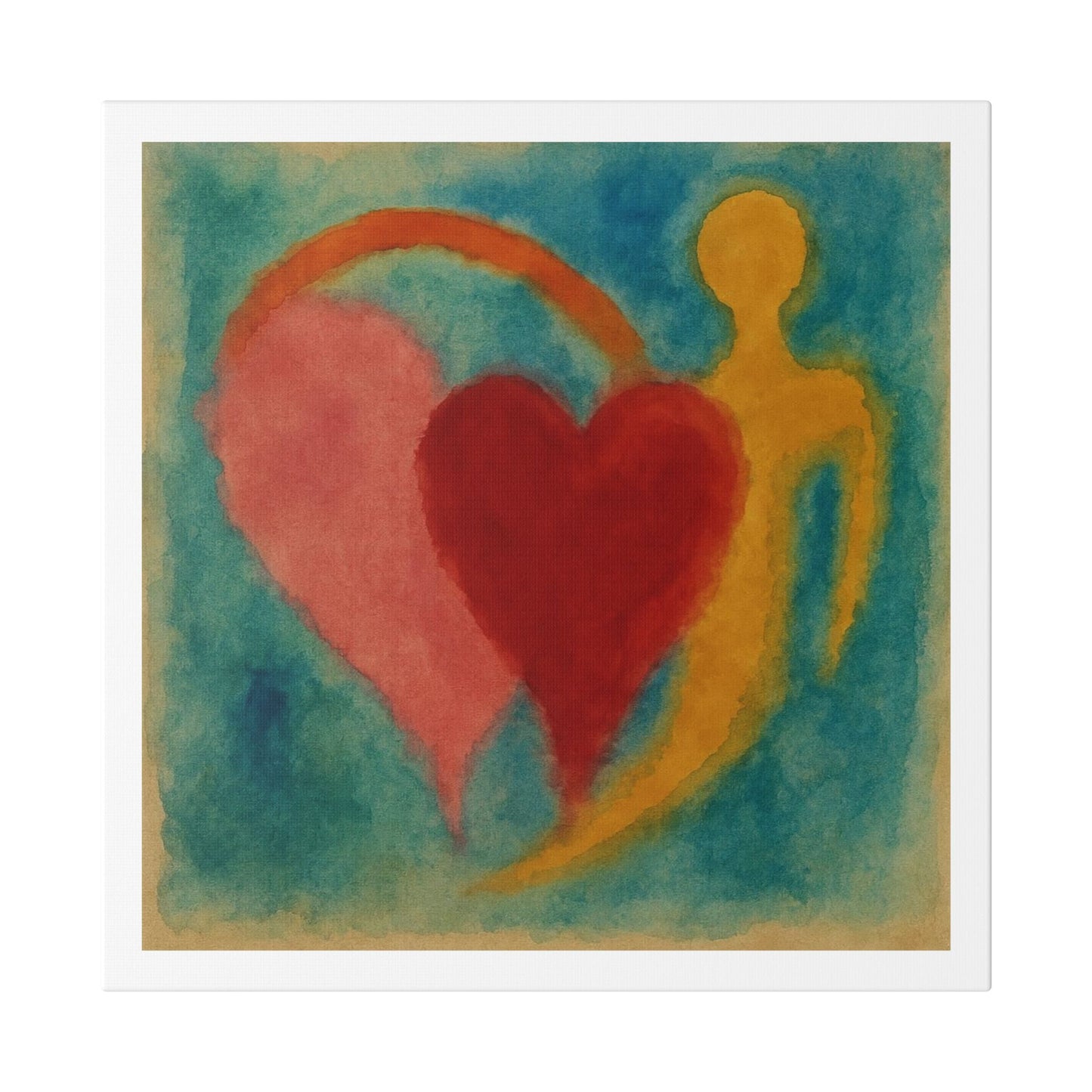 Love and Life in the Art Style of Helen Frankenthaller 'Designed by AI' Canvas Art Print