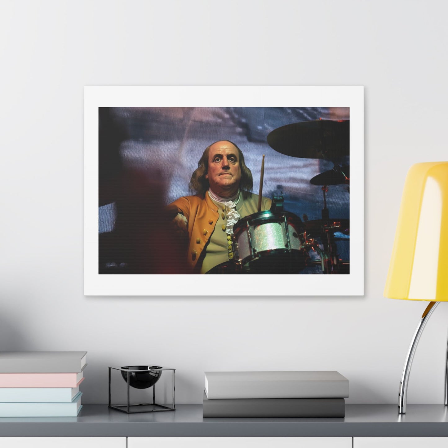 Benjamin Franklin Remixed for the 21st Century 'Designed by AI' Canvas Art Print