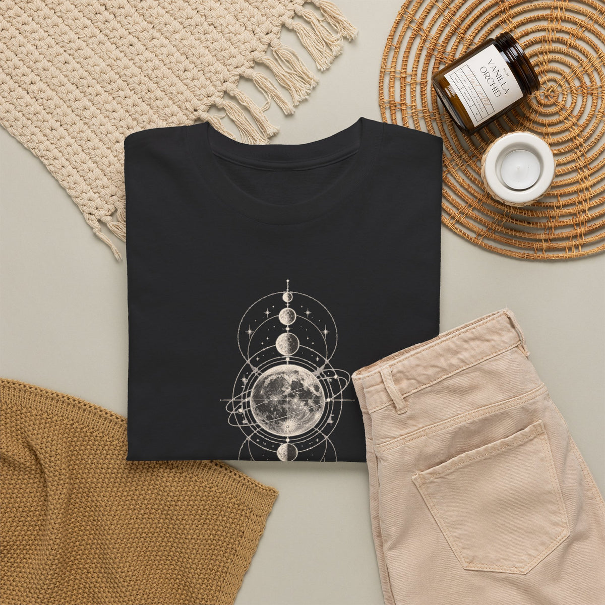 Dark Cross Goth Design Orbital Rings Unisex T-Shirt