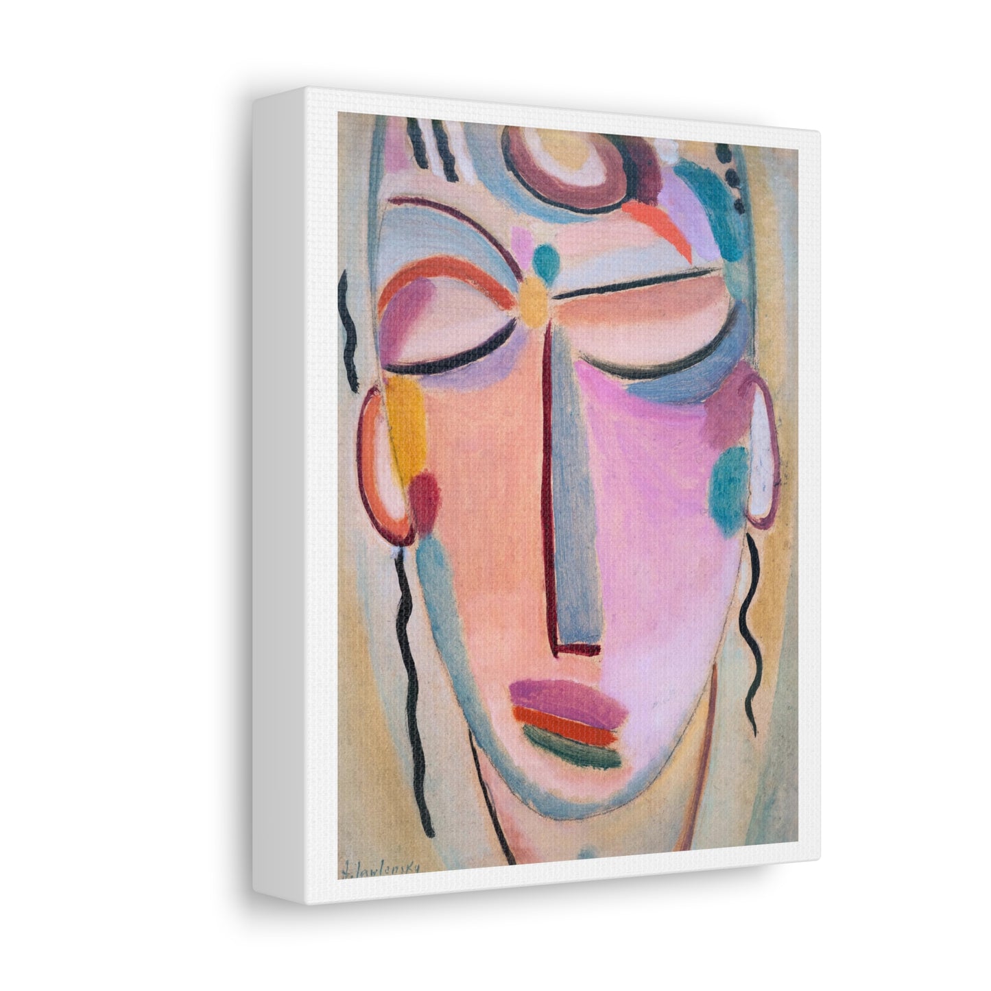 Meditation (1918) Vintage Illustration by Alexej von Jawlensky, Art Print from the Original on Canvas