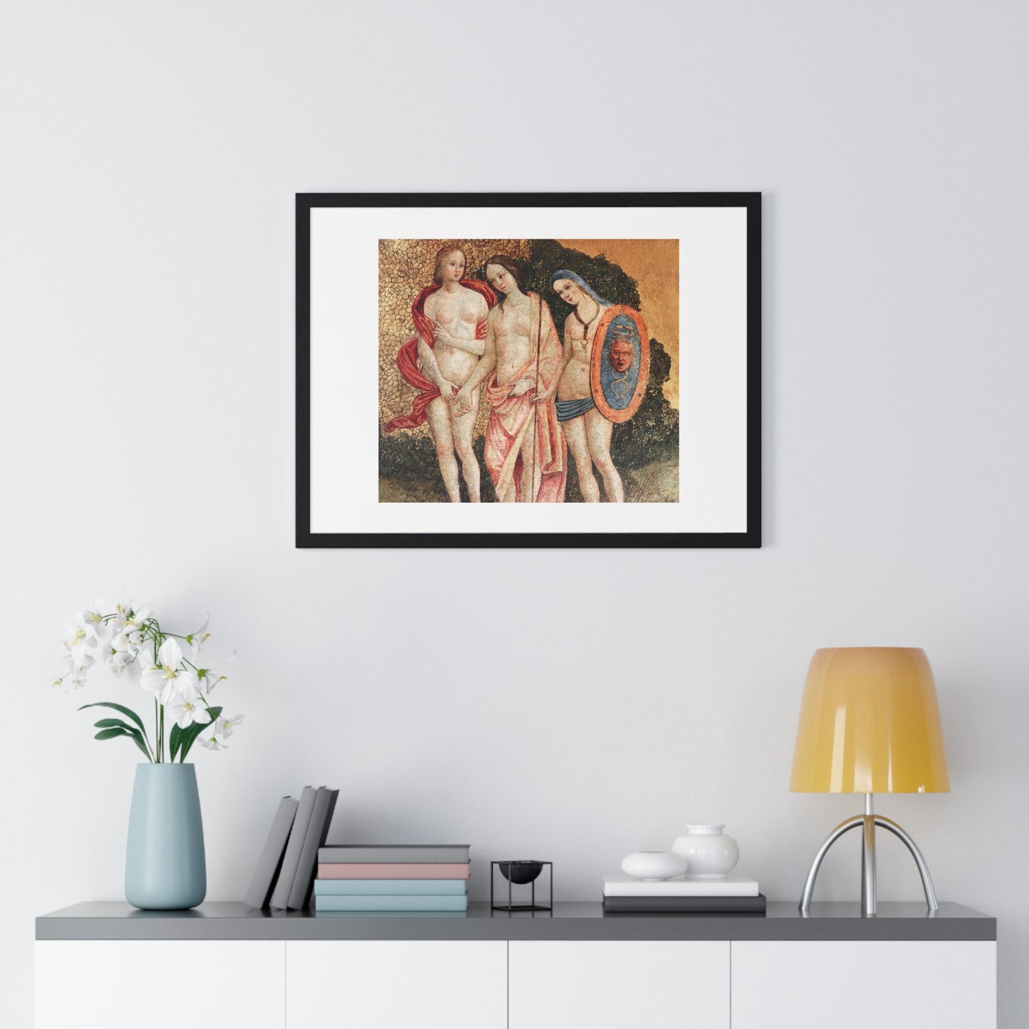 Judgment of Paris (circa 1509) from the Original Fresco by Pinturicchio, Framed Art Print