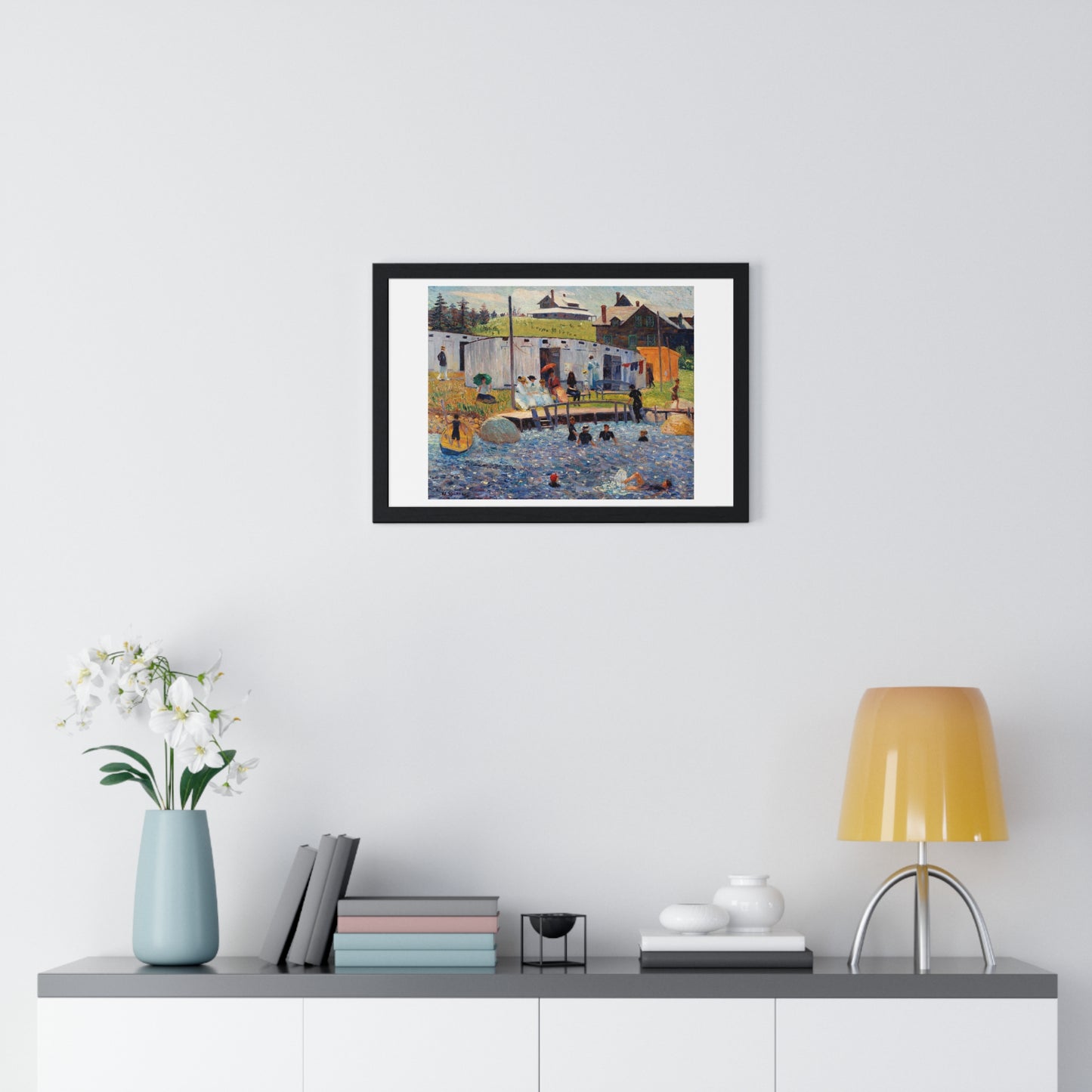 The Bathing Hour, Chester, Nova Scotia (1910) by William James Glackens, from the Original, Framed Print