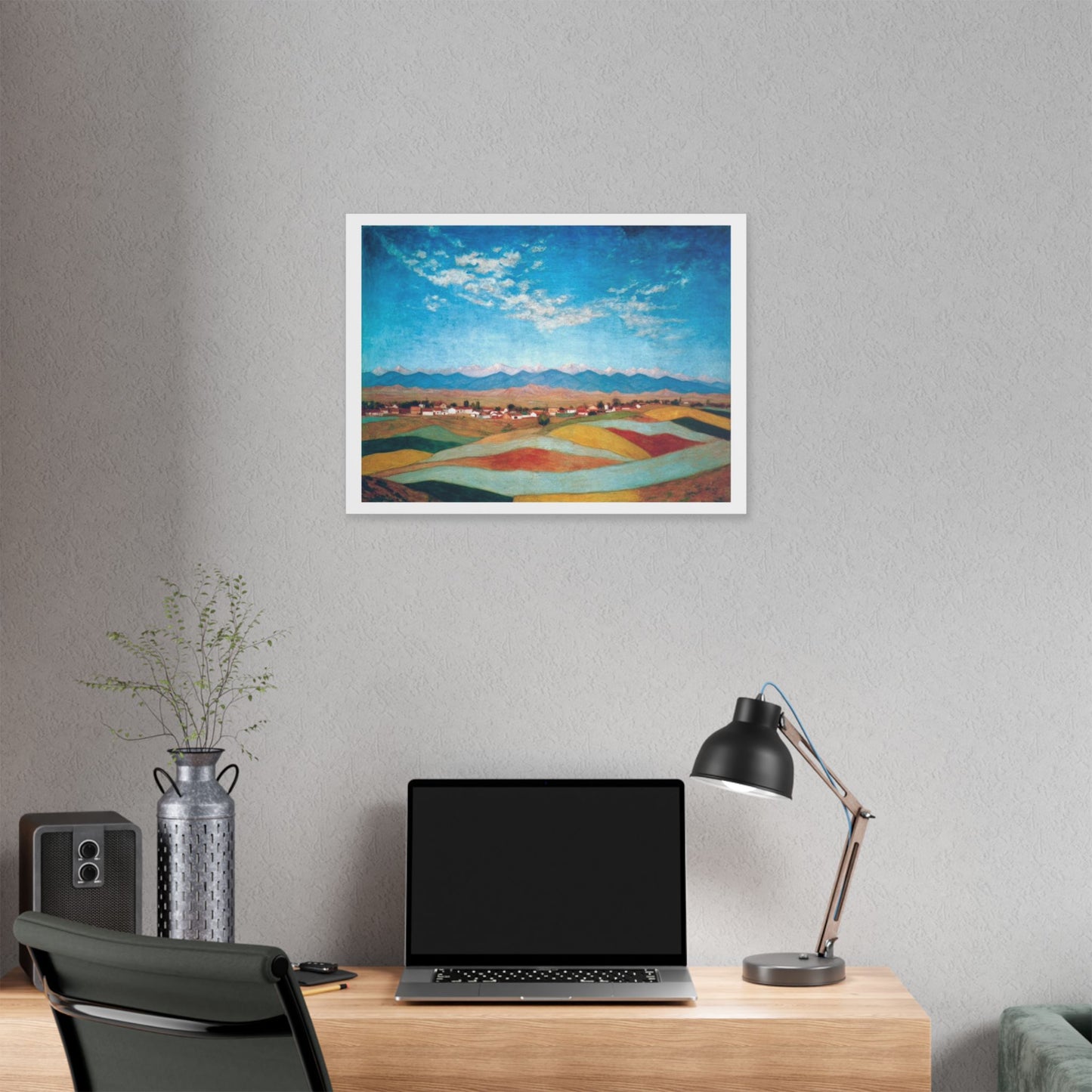 American Autumn Landscape, Pastel Art 'Designed by AI' Canvas Art Print