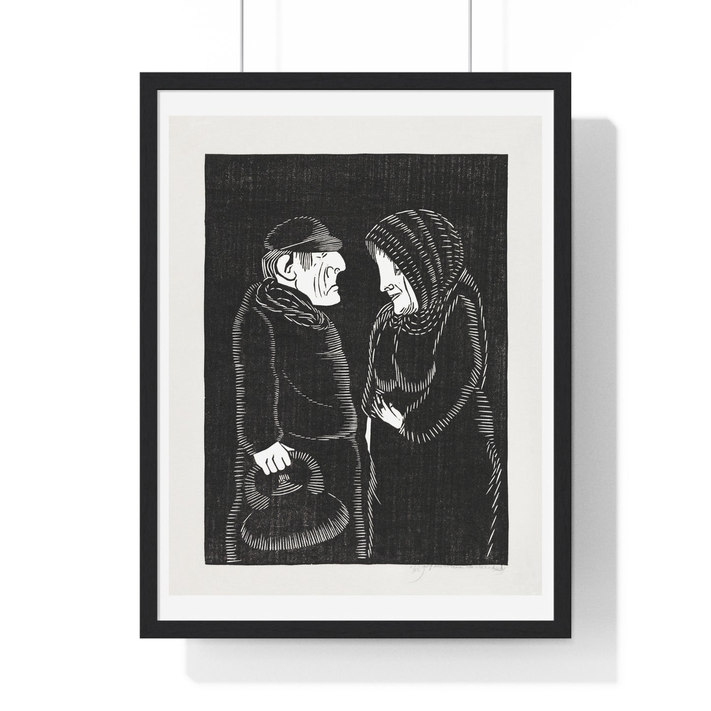 Fantastical Man and Woman 'Fantasie Man en Vrouw' (1929) by Samuel Jessurun de Mesquita, from the Original, Framed Art Print