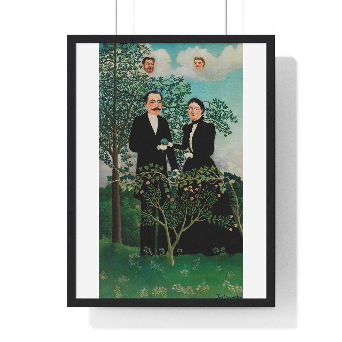 The Past and the Present, or Philosophical Thought 'Le Passé et le Présent, ou Pensée Philosophique' (1899) by Henri Rousseau, Framed Art Print