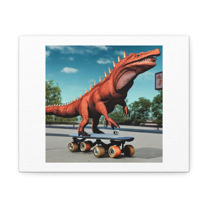 A Carnotaurus On a Skateboard 'Designed by AI' on Canvas
