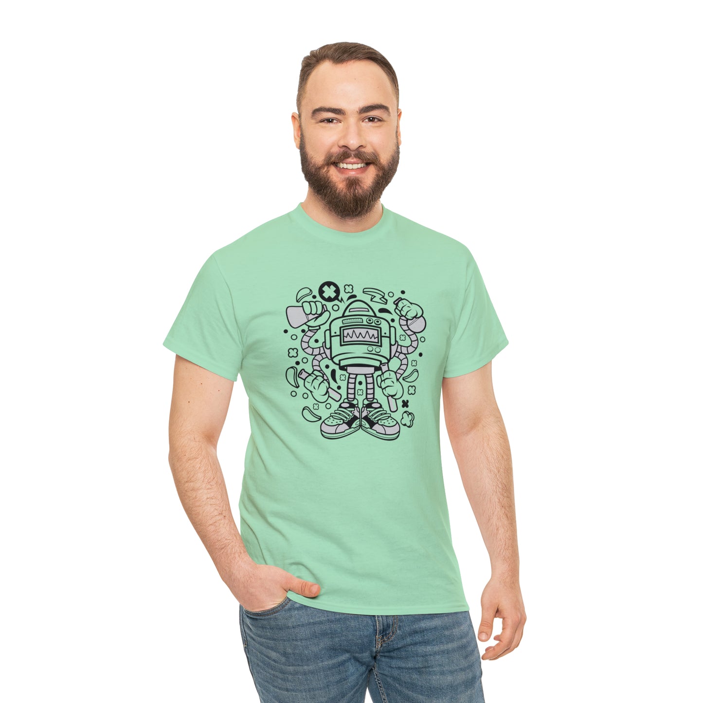 Lab Robot Monster Cartoon T-Shirt