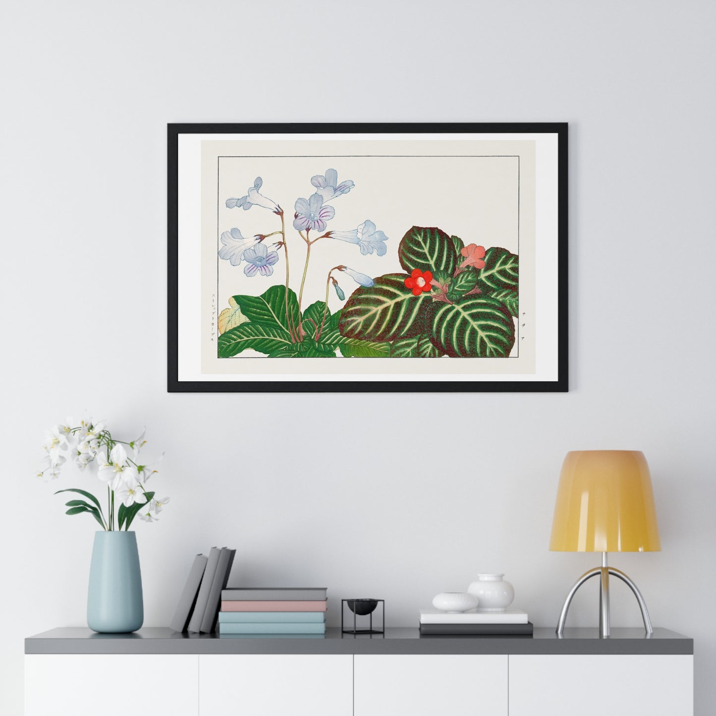 Vintage Tydea and Cape Primrose Flower (1917) Japanese Woodblock Art by Kônan Tanigami, from the Original, Framed Art Print
