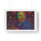 Vincent van Gogh Self Portrait Remixed, Psychedelic Art 'Designed by AI' Framed Print
