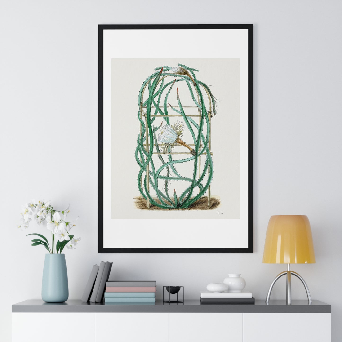 Snake Cactus, from 'Familie Der Cacteen' (1893-1905) from the Original, Framed Art Print