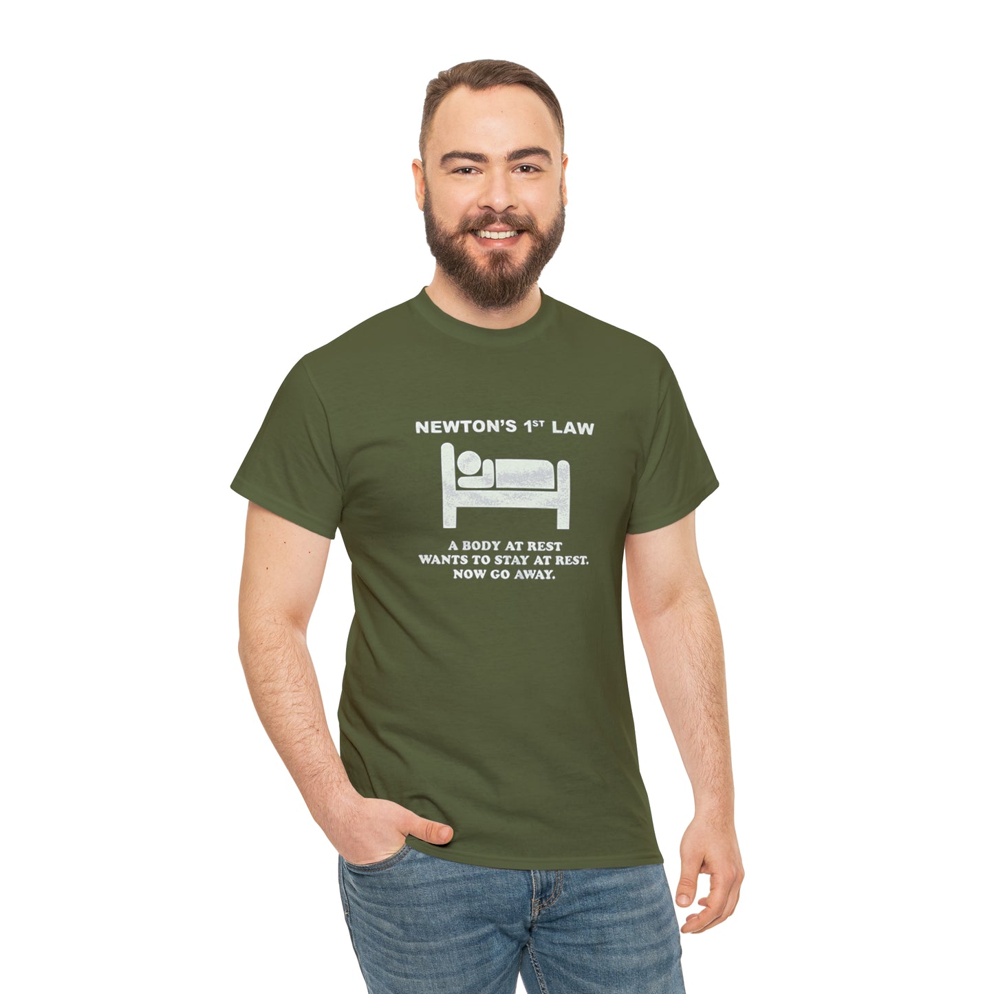 Isaac Newton's First Law of Motion Funny T-Shirt