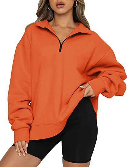 Vireous Turndown Collar Women's Sweatshirt Many Block Colours