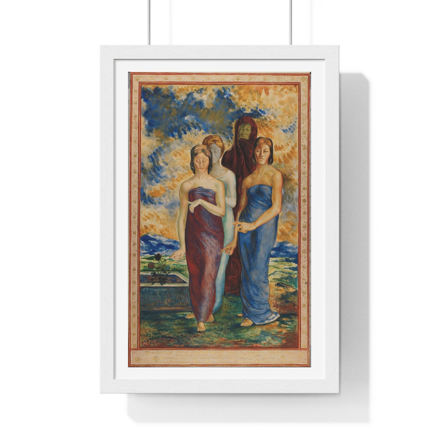Allegorical Figures (1868-1915) by René Piot, from the Original, Wooden Framed Print