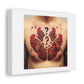 Chest Tattoo of Confused Chickens 'Designed by AI' Art Print on Canvas