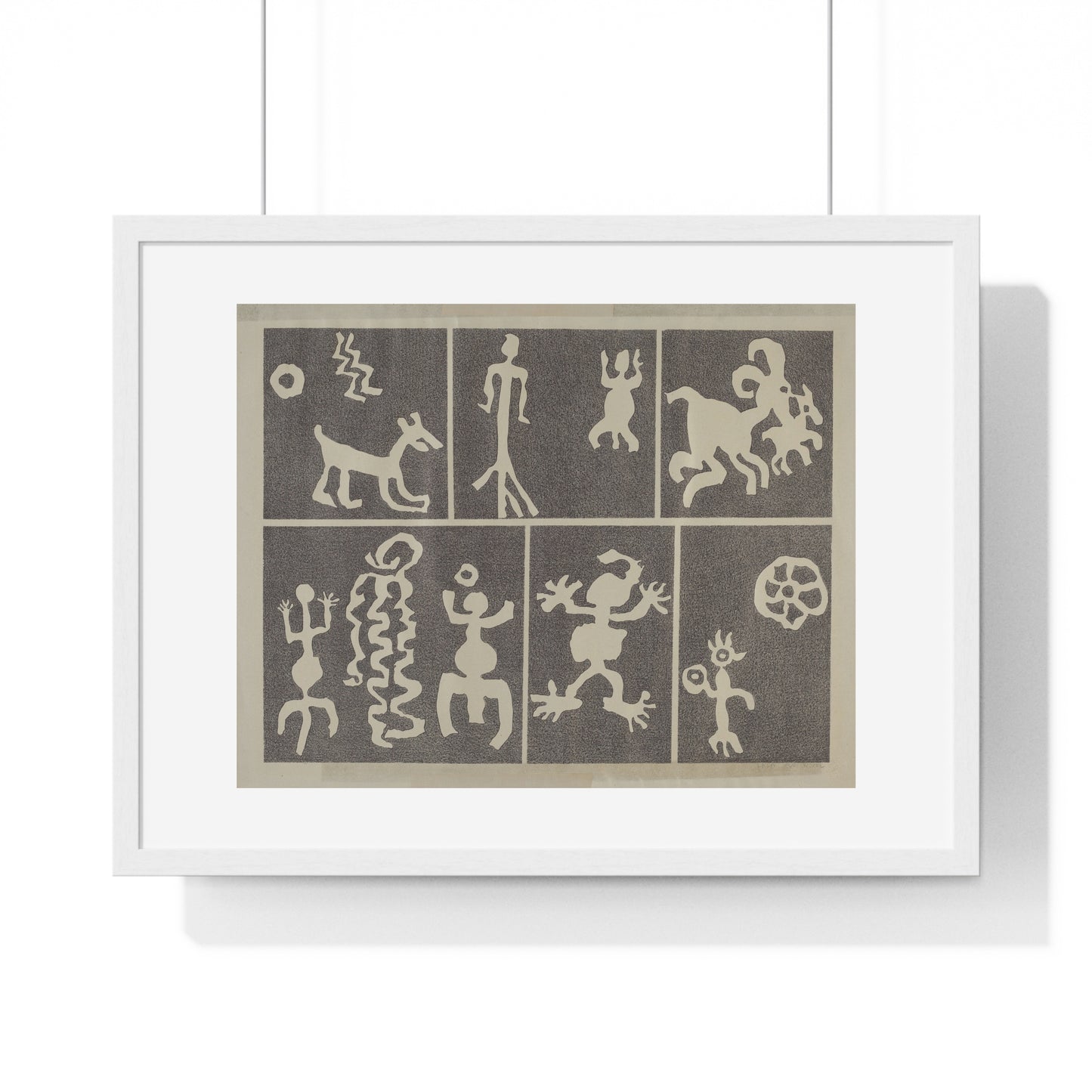Petroglyph Design (1935-1942) by Lala Eve Rivol, from the Original, Framed Art Print