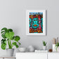 Brightly Coloured Urban Graffiti Mural Artwork, Tribal Faces (2017) Location Unknown, Framed Art Print