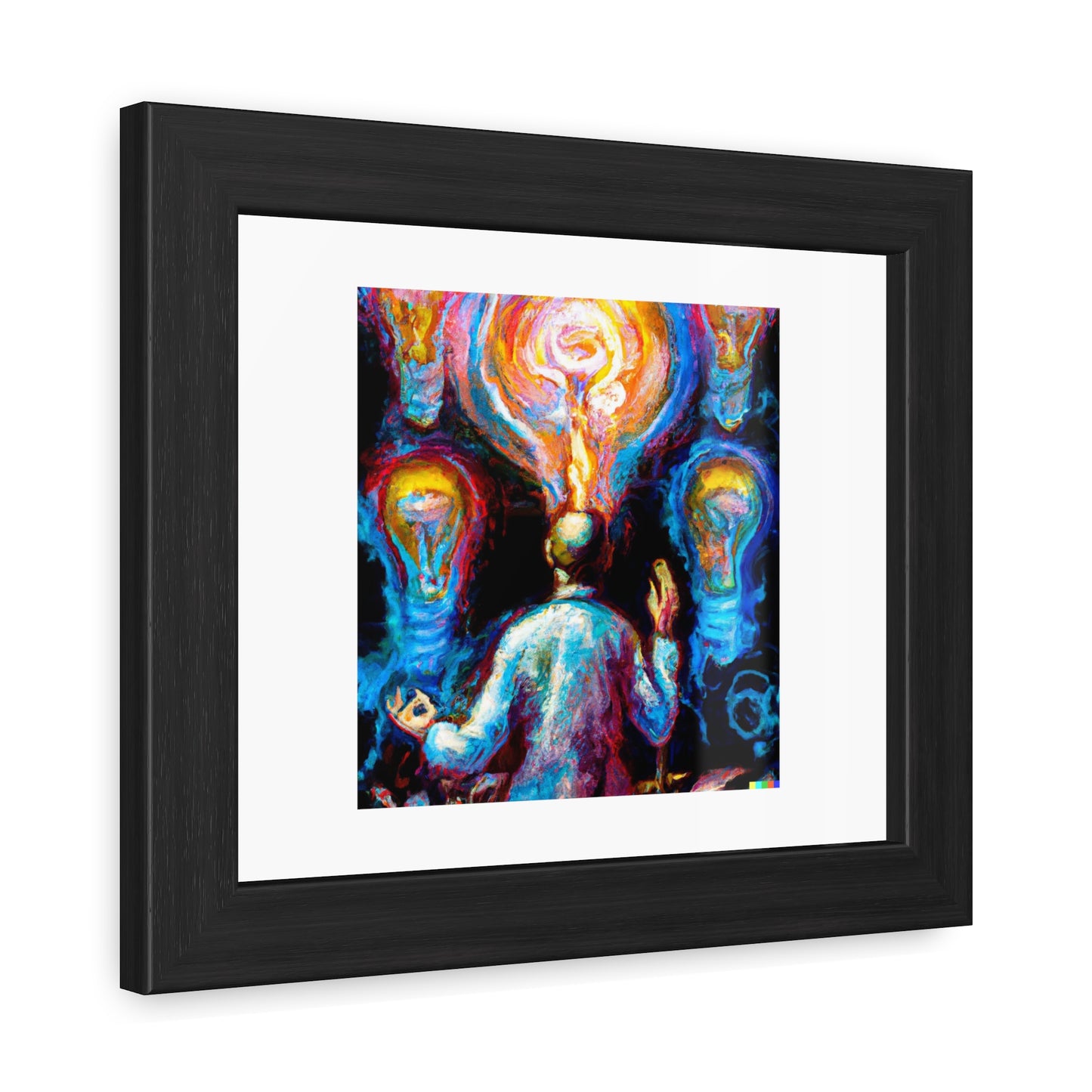 'Abstract Oil Painting Of Artificial Intelligence' Art Print  'Designed by AI' Framed Print