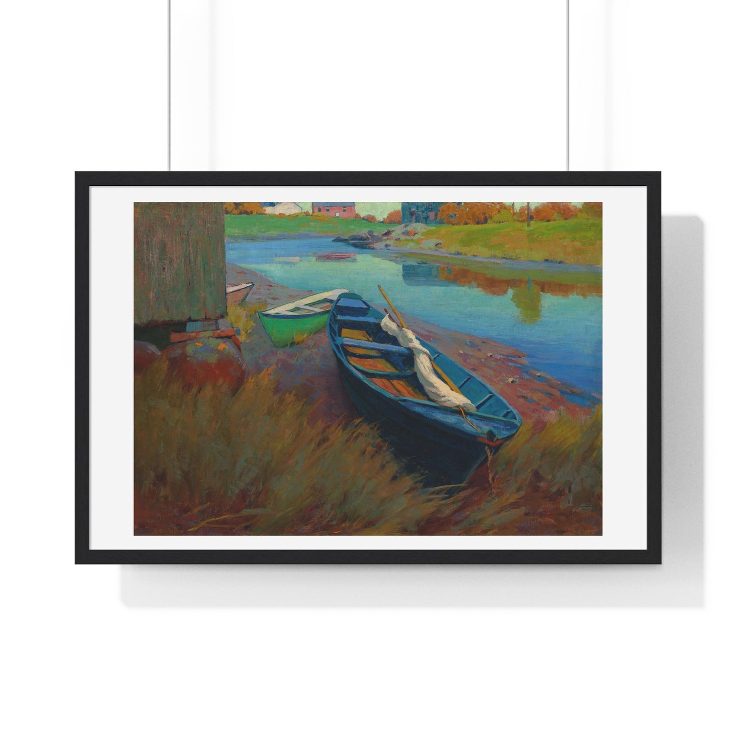 Boats at Rest (circa 1895) by Arthur Wesley Dow, from the Original, Framed Print