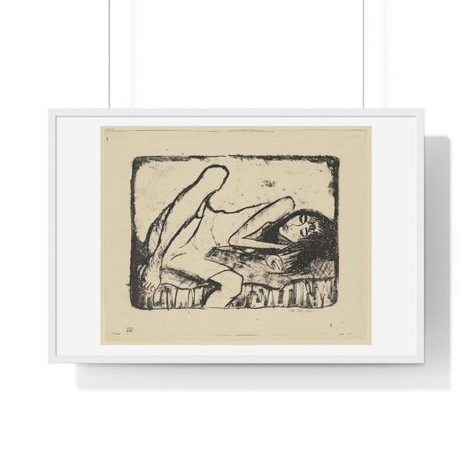 Mädchen auf der Liege II (1919) by Otto Mueller, from the Original, Framed Print