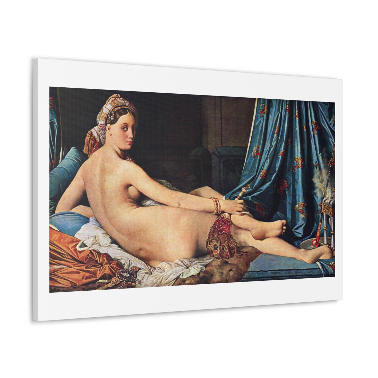 Grande Odalisque (1814) by Jean Auguste Dominique Ingres, Canvas Art Print from the Original