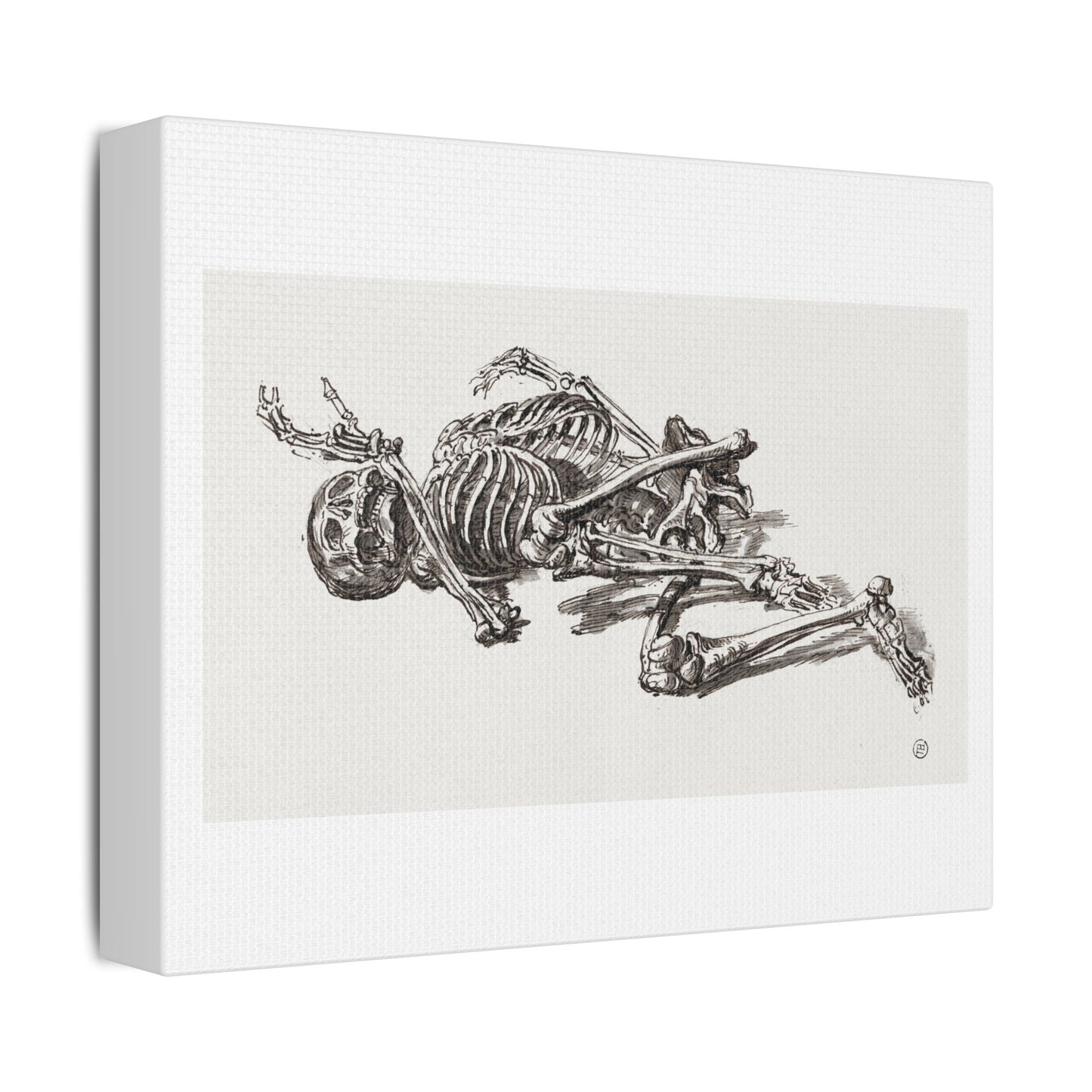 A Human Skeleton (1784-1859), Vintage Illustration by James Ward, Art Print on Canvas