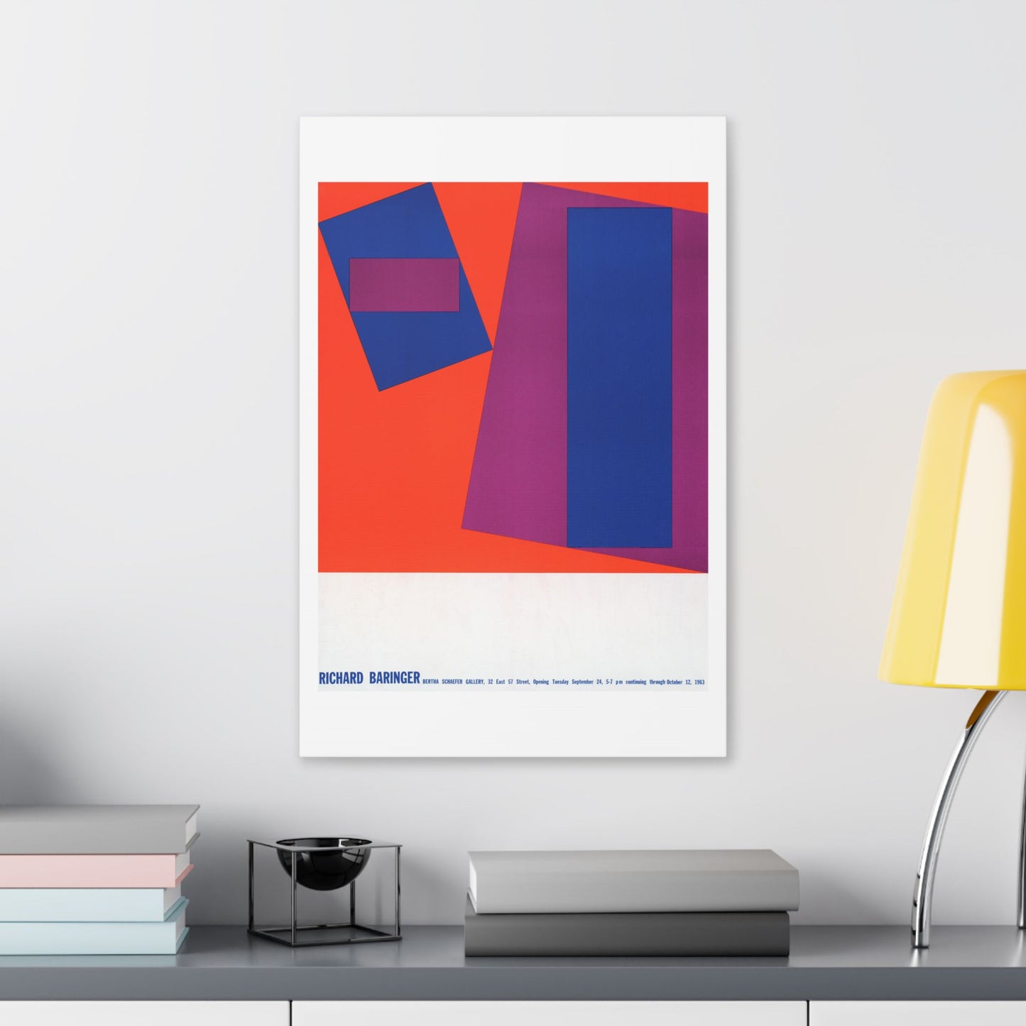 Richard Baringer, Bertha Schaefer Gallery (1963) American Poster, from the Original, Canvas Art Print