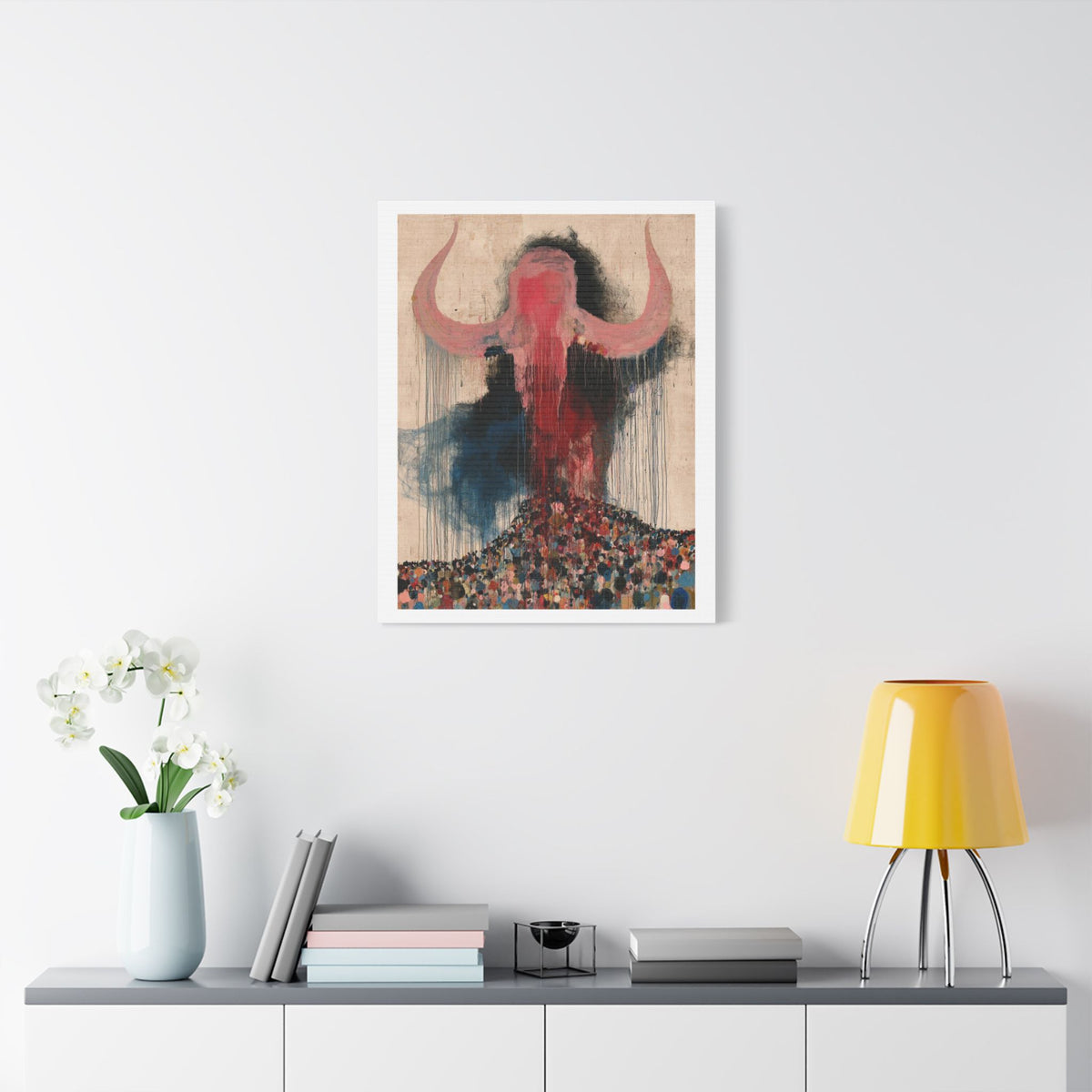 Corrida de Toros, Neo-Surrealism, Art Print on Satin Canvas, Stretched