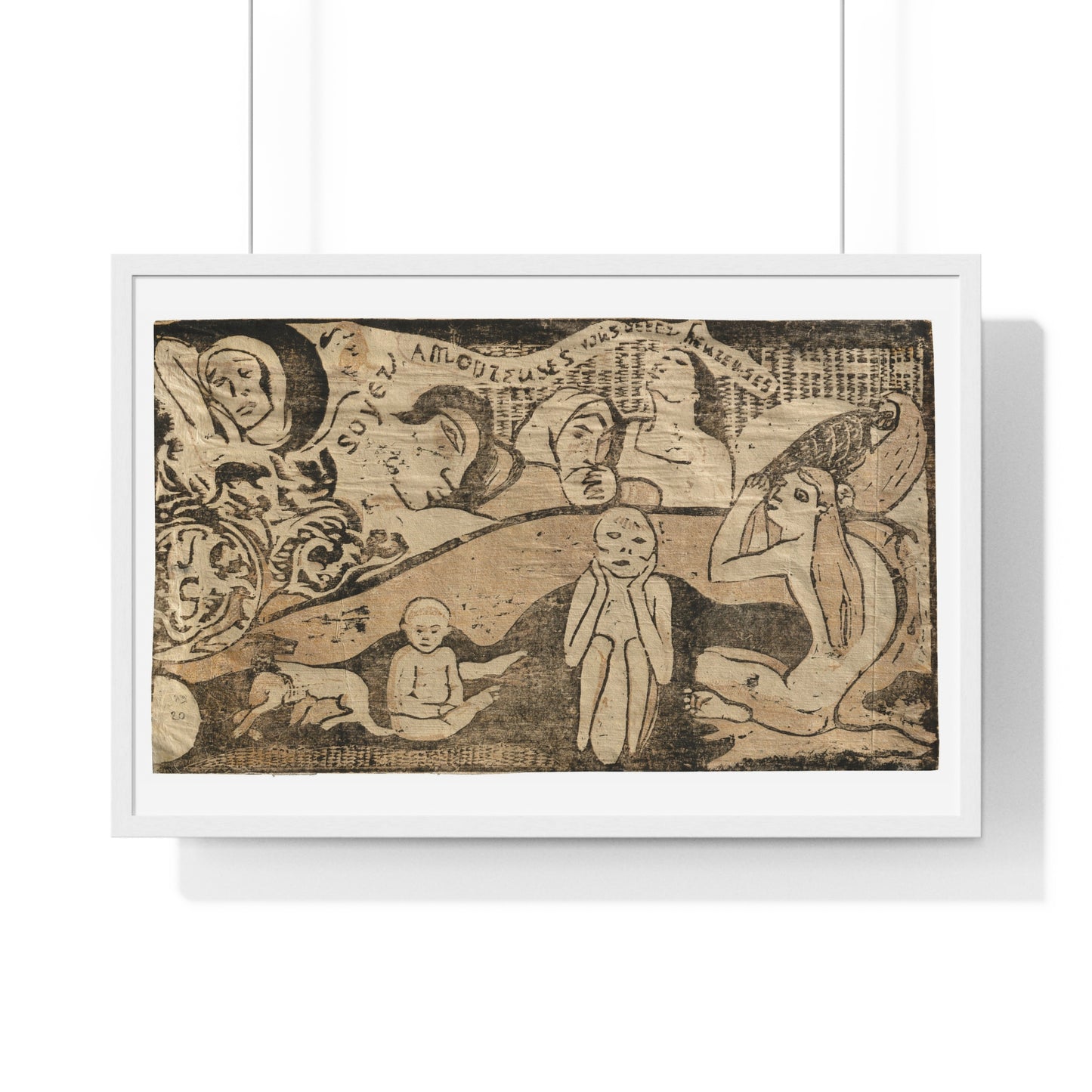 Soyez Amoureuses, Vous Serez Heureuses (Be Loving, and You Will be Happy), from the Suite of Late Wood-Block Prints by Paul Gauguin