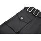 Dark in Love Punk Layered-Pocket Cutout Belted Long Skirt