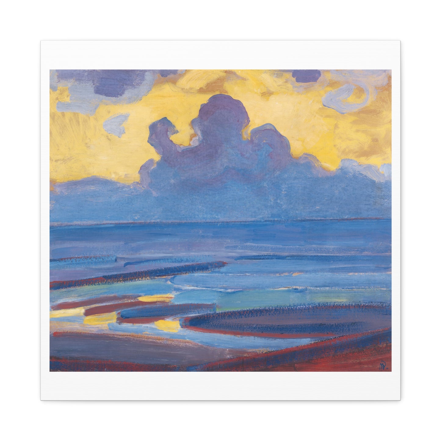 By the Sea (1909) by Piet Mondrian, from the Original, Art Print on Canvas