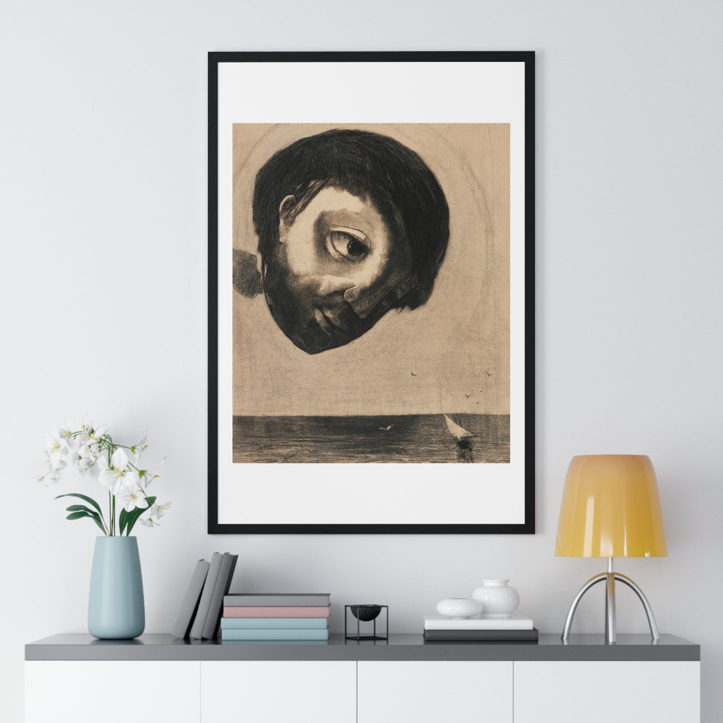 Guardian Spirit of the Waters (1878) by Odilon Redon from the Original, Framed Art Print