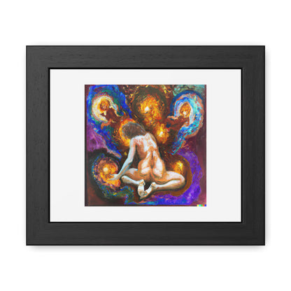 Expressive Painting Of The Portal Of Life Depicted As An Explosion Of A Nebula 'Designed by AI' Wooden Framed Print