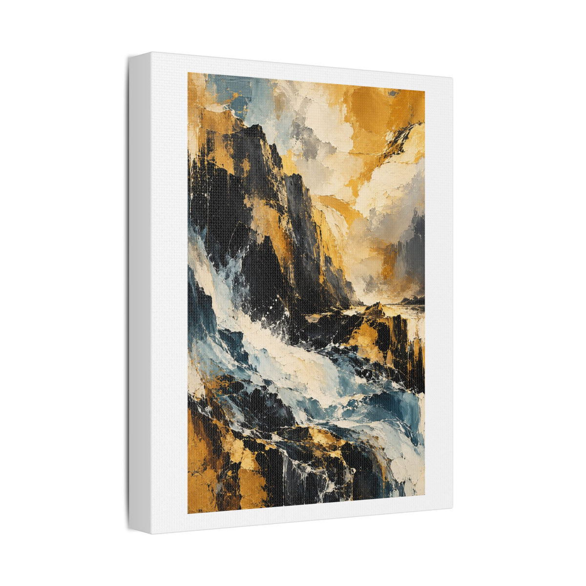 Storm Over Golden Mountains, Large Decor Art Print on Satin Canvas