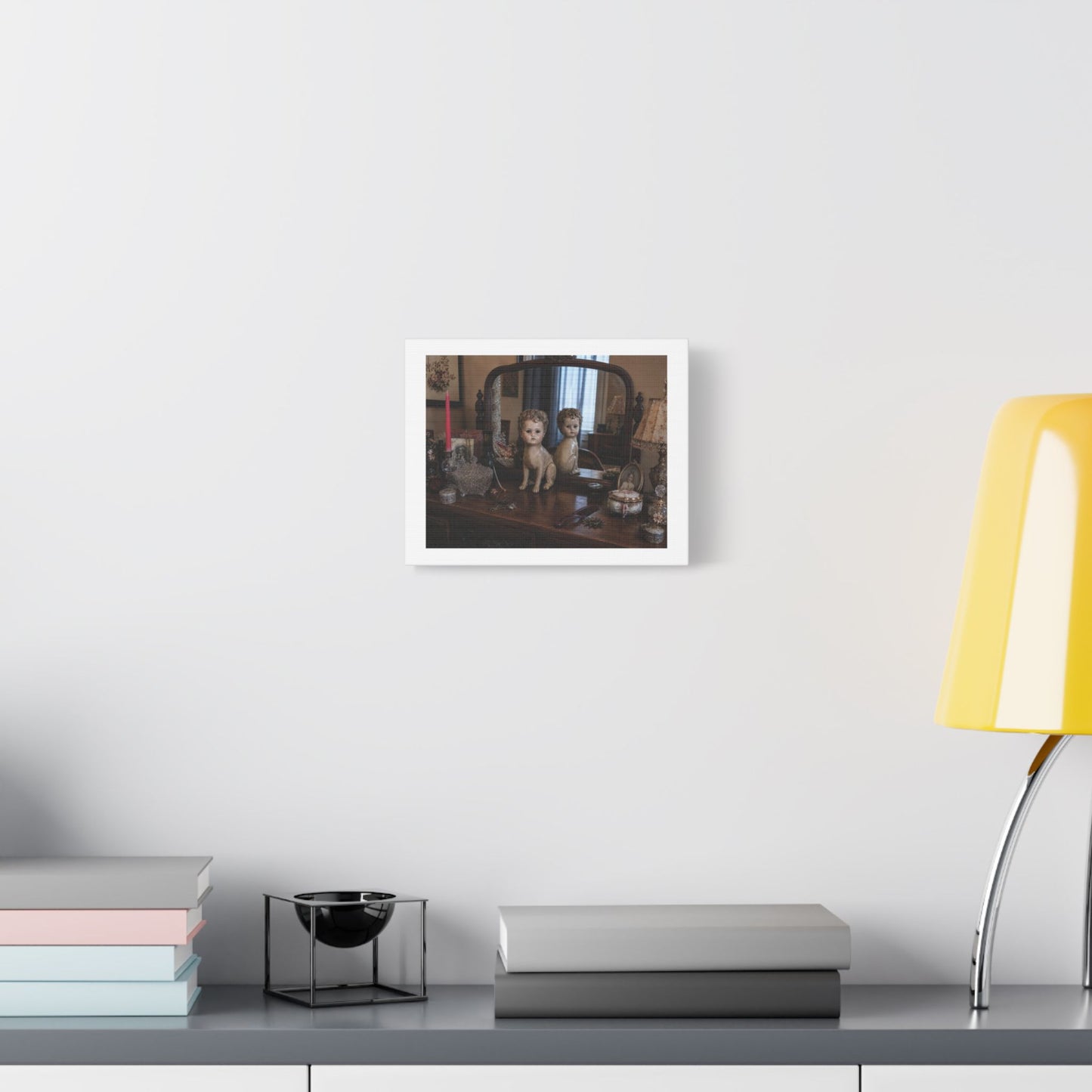 Eclectic Vintage Dressing Table 'Designed by AI' Art Print on Canvas