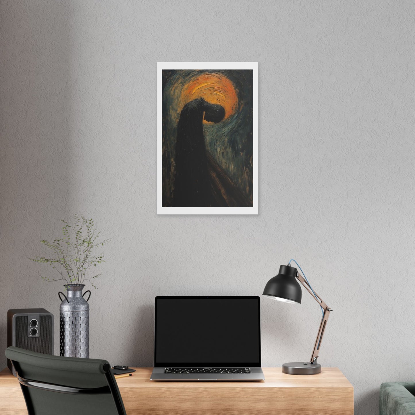 Endless Sadness Passing Through Nature, Oil on Canvas 'Designed by AI' Canvas Art Print