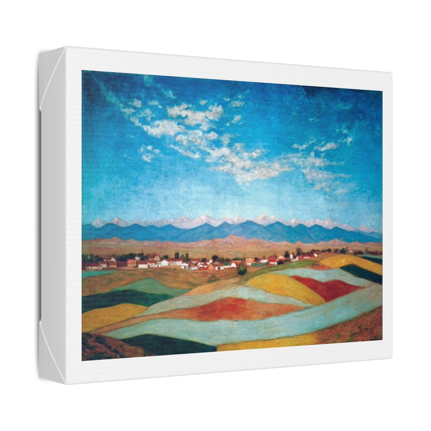 American Autumn Landscape, Pastel Art 'Designed by AI' Canvas Art Print