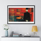 The Man and the Golden Fish in the Style of Modigliani 'Designed by AI' Framed Art Print