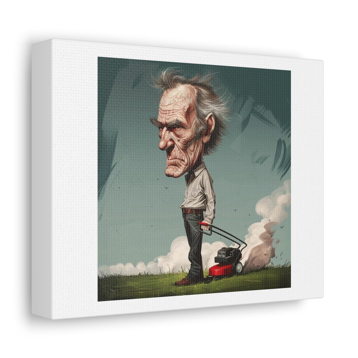 Get Off My Lawn! 'Designed by AI' Art Print on Canvas
