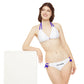 'Not a Dude' Women's Printed White Strappy Bikini Set