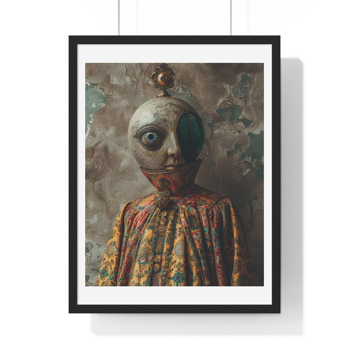 Head Replacement III, Abstract Art 'Designed by AI', Framed Art Print