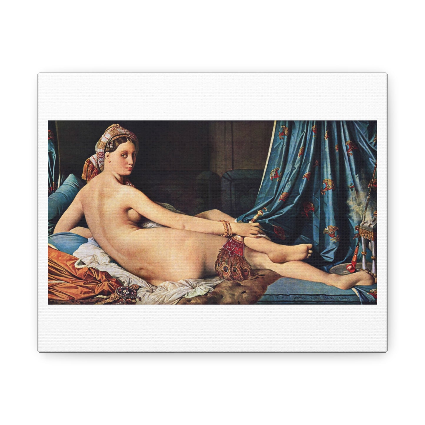 Grande Odalisque (1814) by Jean Auguste Dominique Ingres, Canvas Art Print from the Original