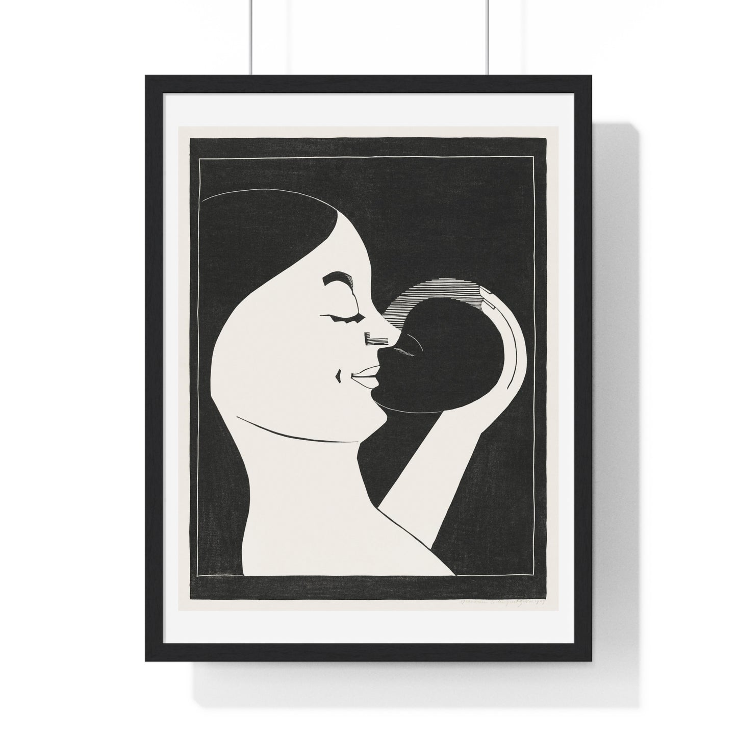 Mother and Child 'Moeder en Kind' (1929) by Samuel Jessurun de Mesquita, from the Original, Framed Print