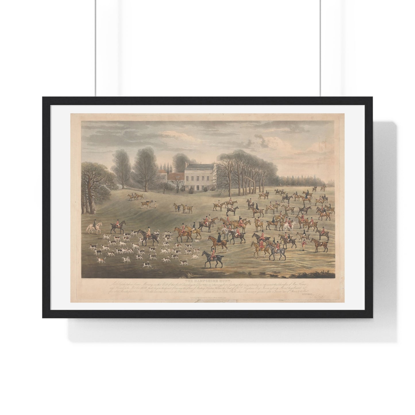 The Hampshire Hunt (1822) by Charles Turner, from the Original, Framed Art Print