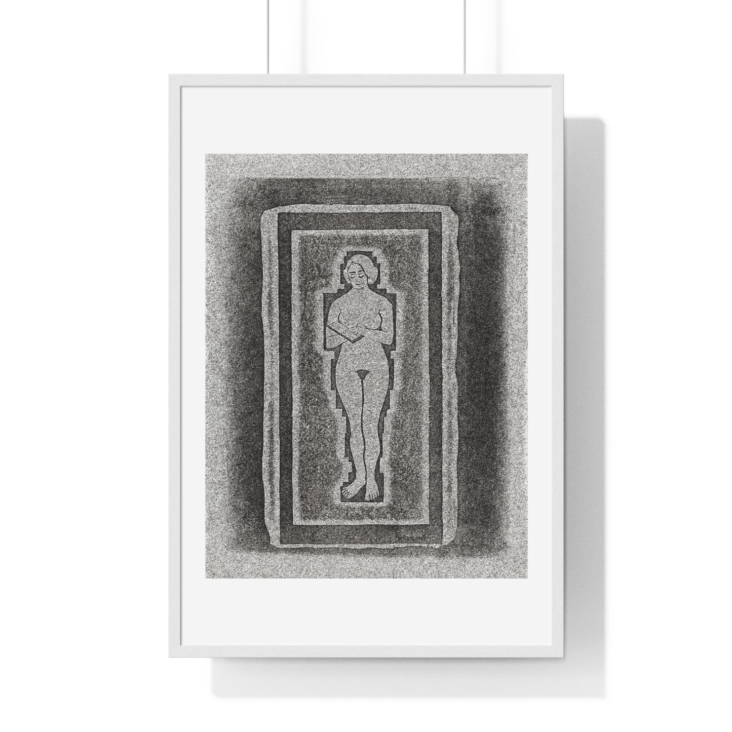 Nude with Book or Stone Plate in Hand 'Naakt met Boek of Stenen Plaat in de Hand' (1924) by Samuel Jessurun de Mesquita, from the Original, Framed Art Print