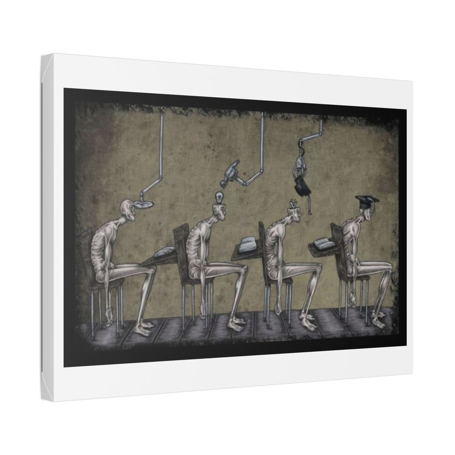 Mediocre Souls of Academia, Cartoon Art, Canvas Art Print
