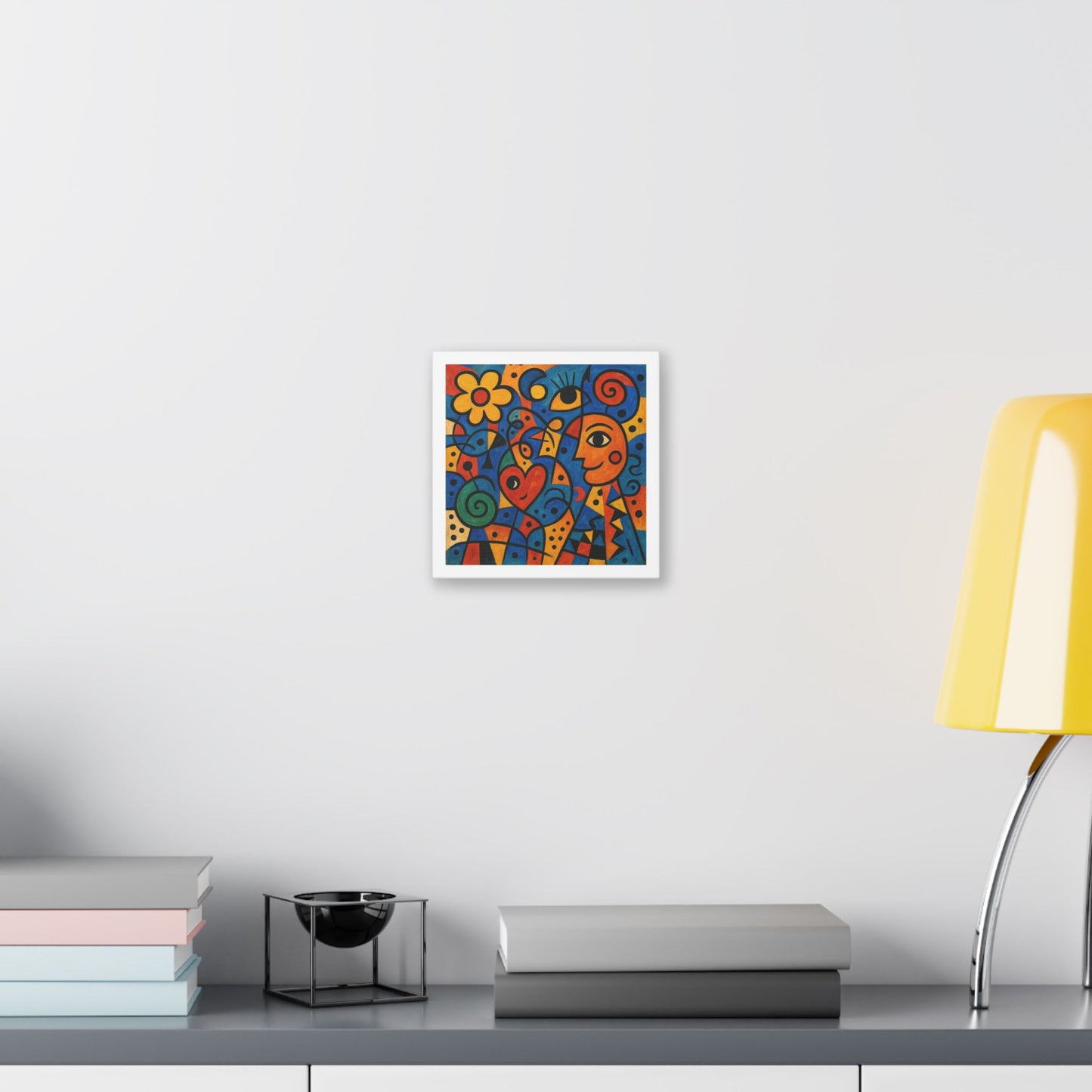 Love and Life Art in the Style of Joan Miro 'Designed by AI' Canvas Art Print