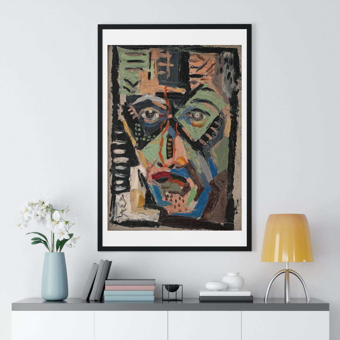 Man's Face by Arnold Peter Weisz Kubínčan (1927) from the Original, Framed Art Print